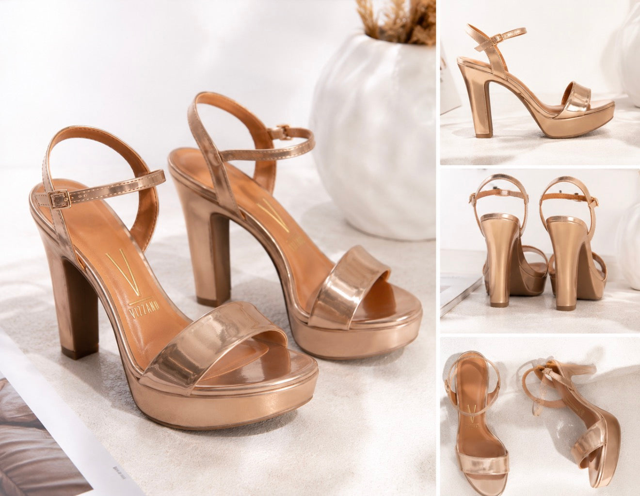 Sandalia Rose gold de Plataforma