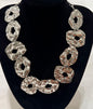 Collar Eslabones Plateados Martillados