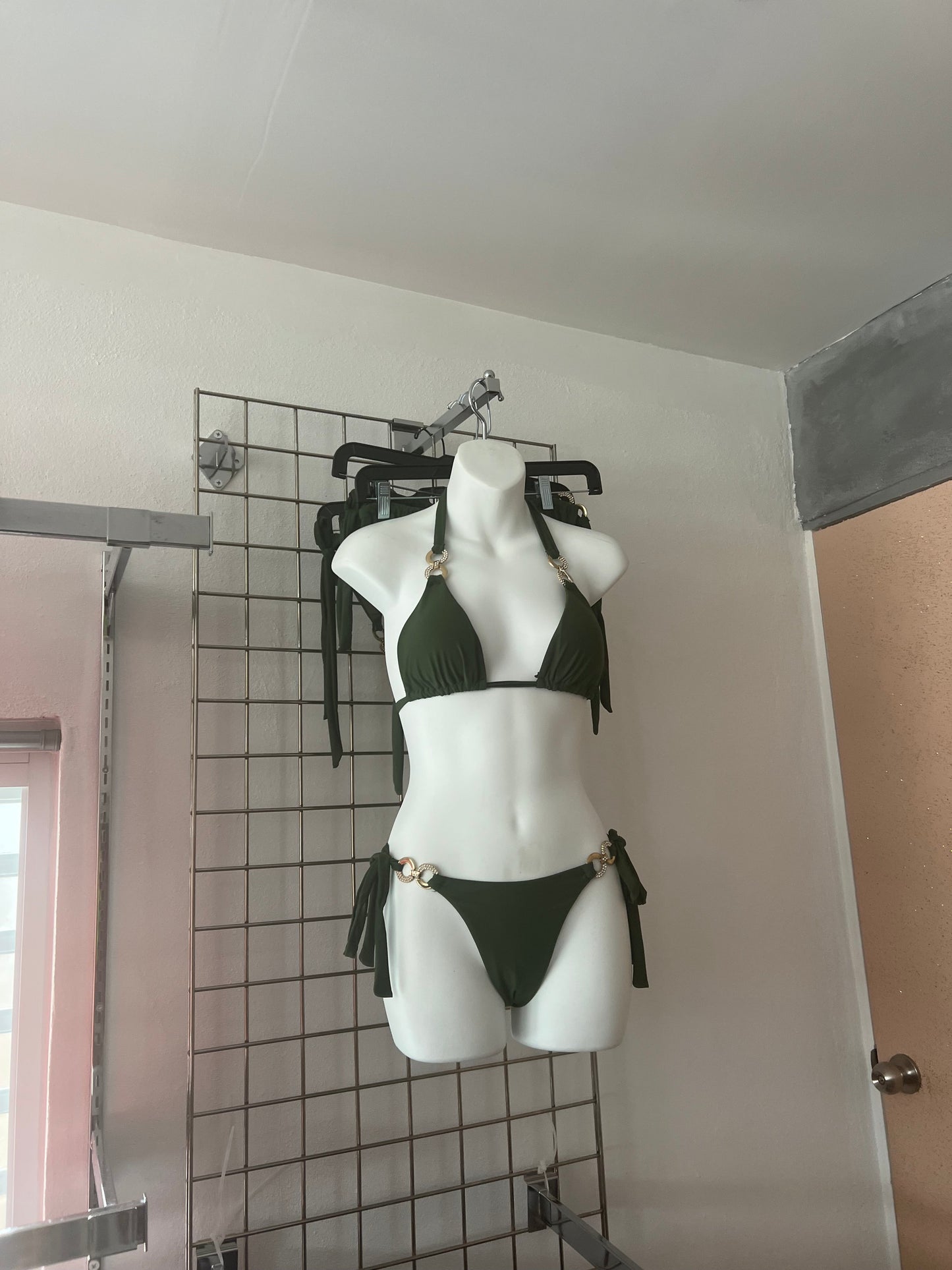 Green Chain Fringe Bikini Set