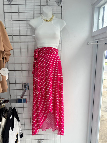 Falda Roja de Lunares Blancos