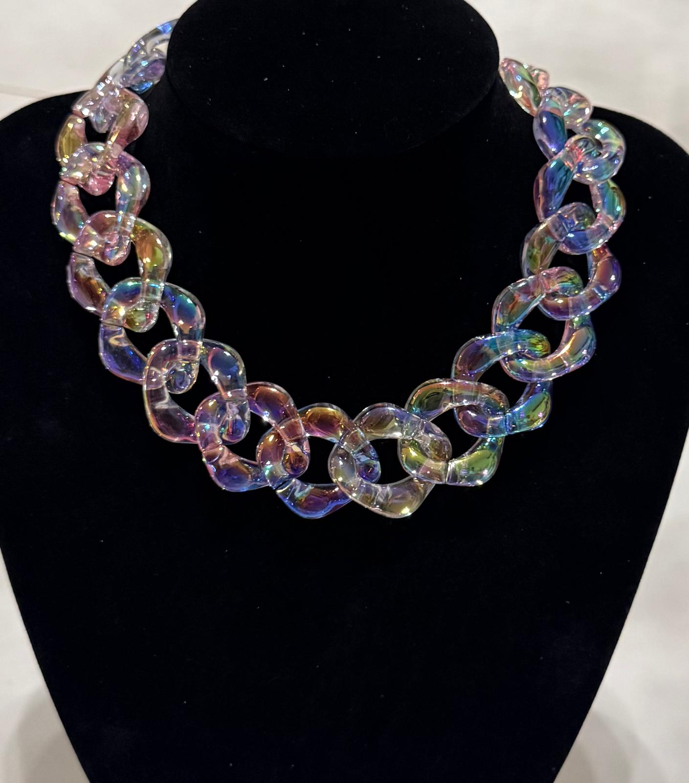 Collar Cadena Cubana Iridiscente