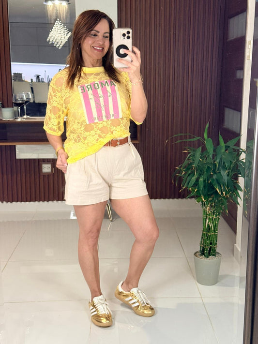Camisa Amarilla Lace