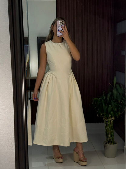 Vestido Perlas Ivory