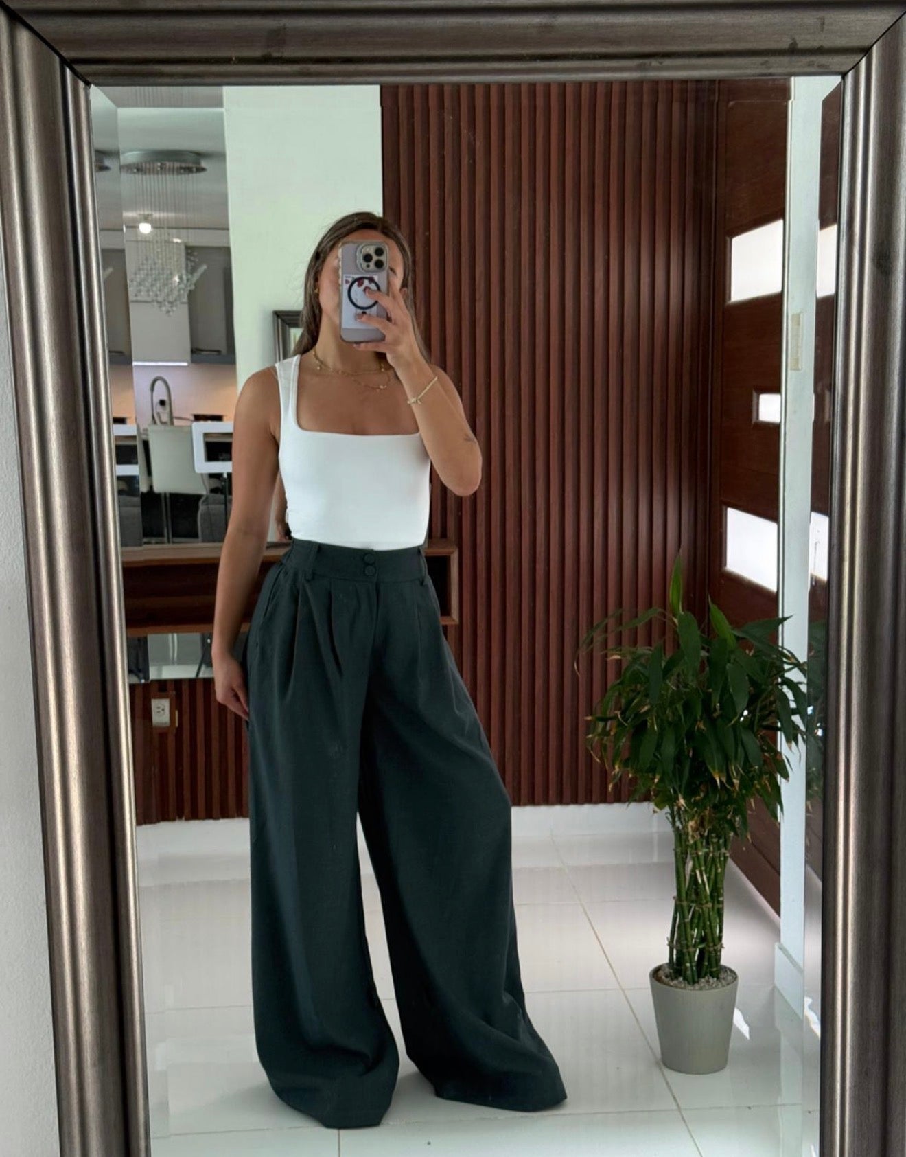 Pantalón Wide Leg con Moños