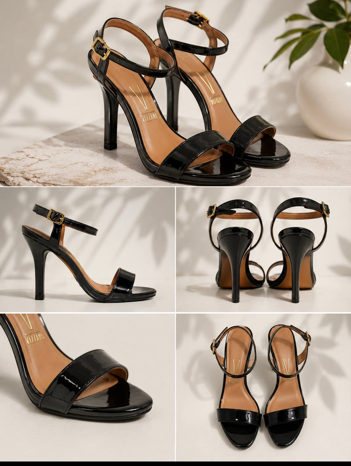 Sandalia Negra Tacón Stiletto