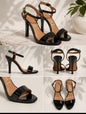 Sandalia Negra Tacón Stiletto