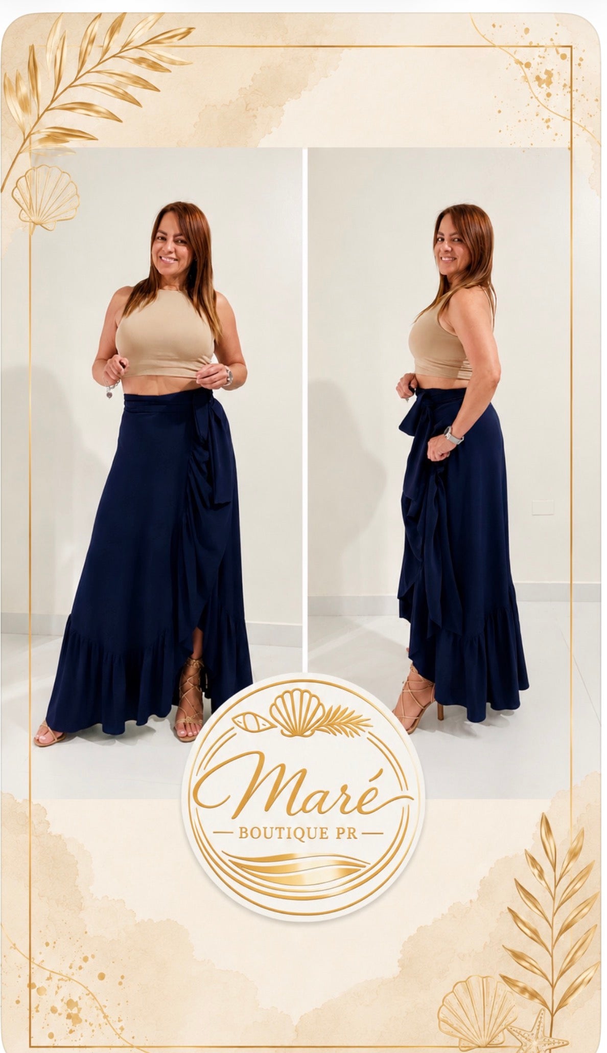 48 - Falda Azul Marino con Volante
