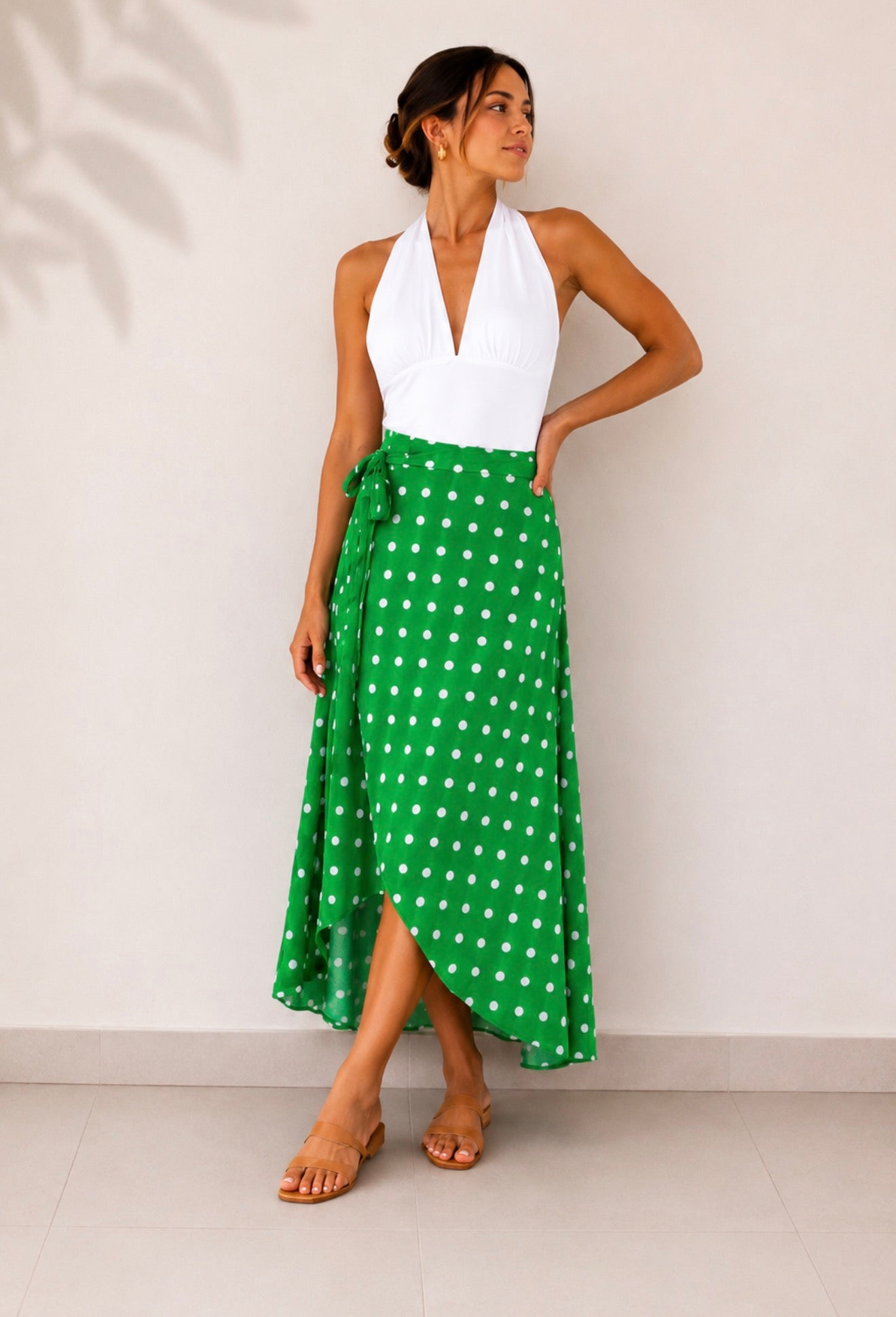 Camisa Blanco Escote Halter Profundo