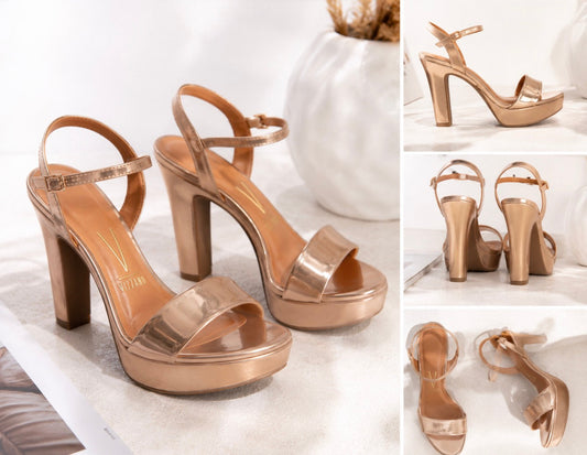 Sandalia Rose gold de Plataforma