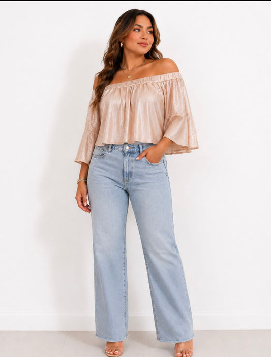 11 - Camisa Satinada Champagne