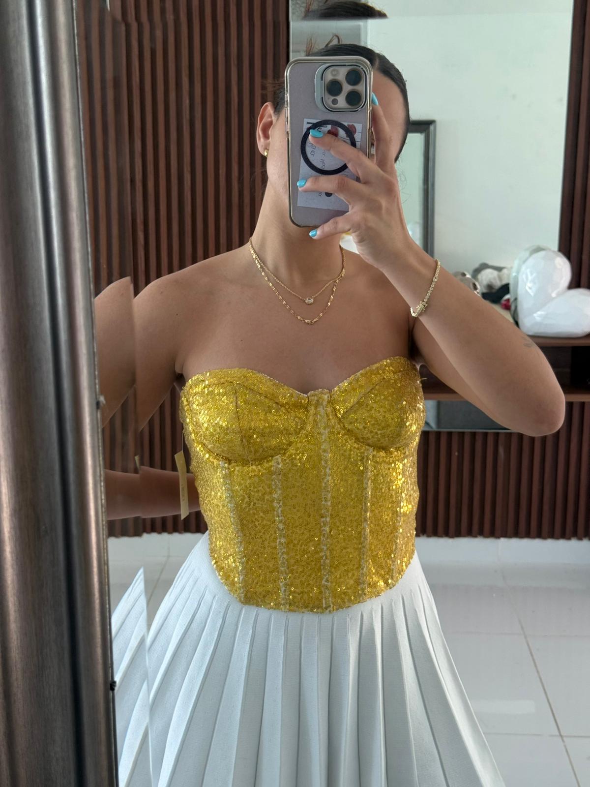 Corset Dorado con Lentejuelas