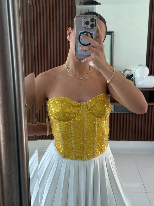 Corset Dorado con Lentejuelas