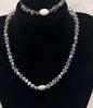 Collar Cuentas Cristal Gris Perla
